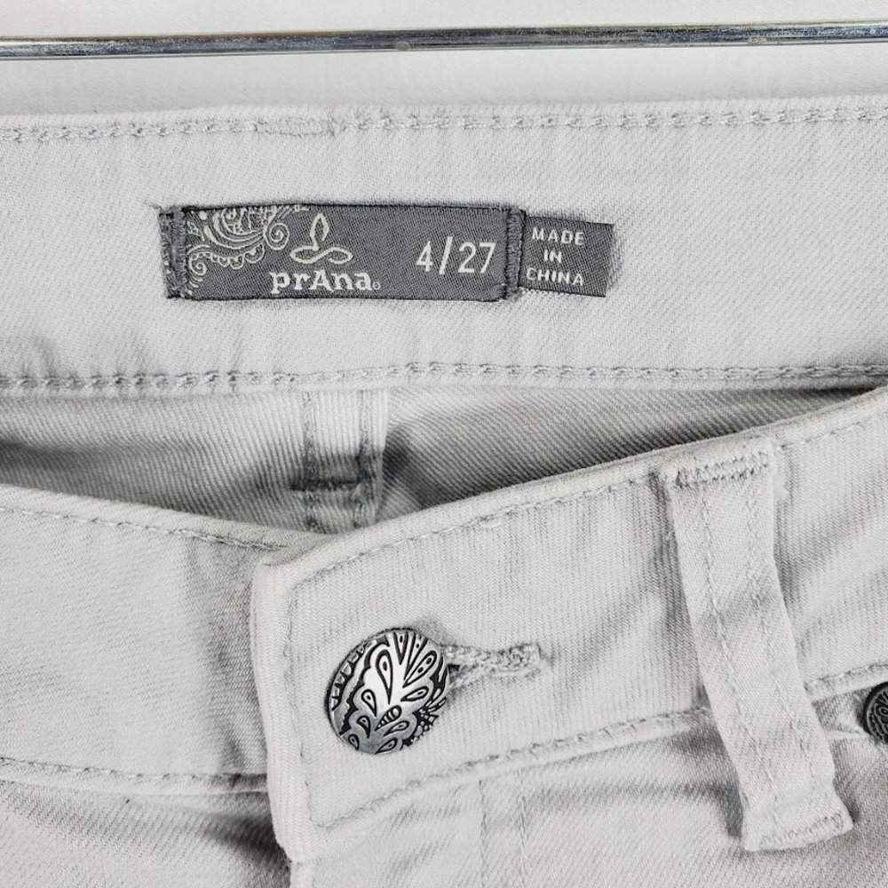Prana Kara Jeans Size 4 27 Agave Light Gray Organic Cotton Blend - Picture 3 of 5